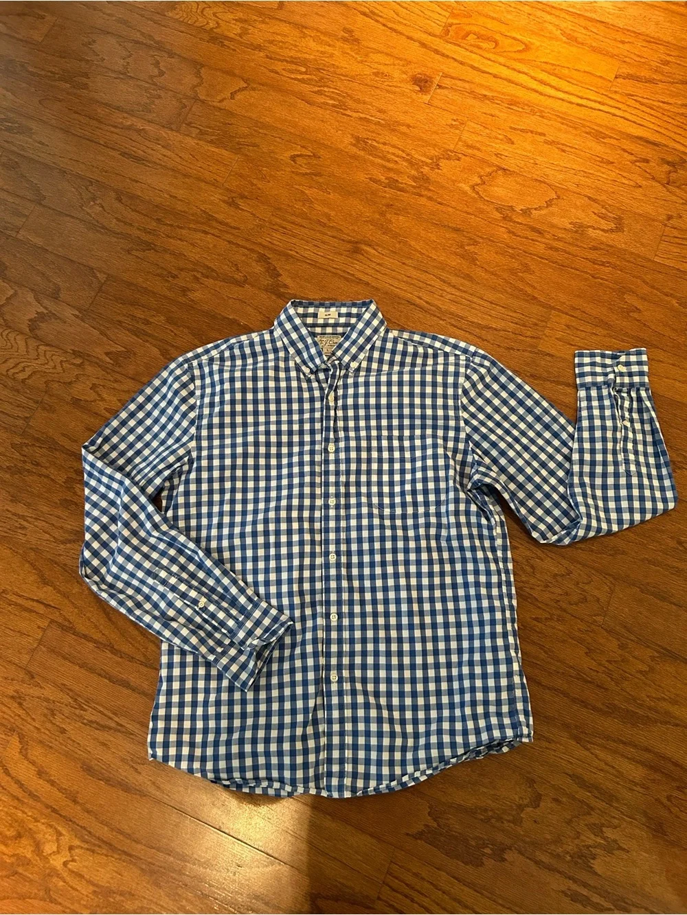 J. Crew|Slim Fit|Blue White|Gingham|Button-Down Shirt|Large
